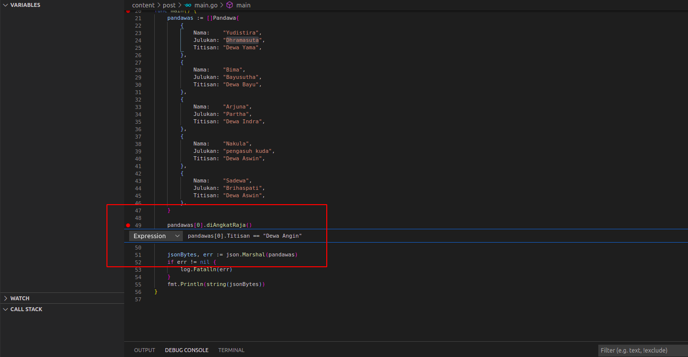 edit breakpoint expression in vscode