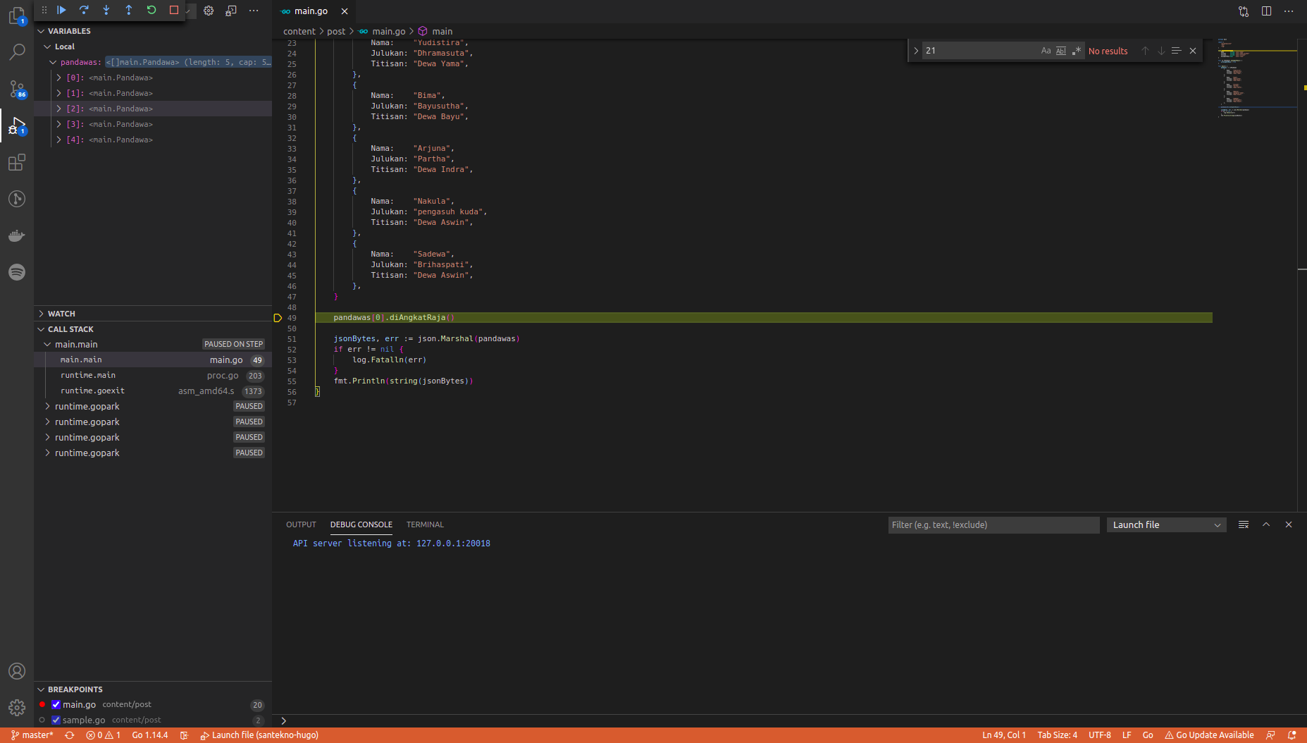 run breakpoint in vscode