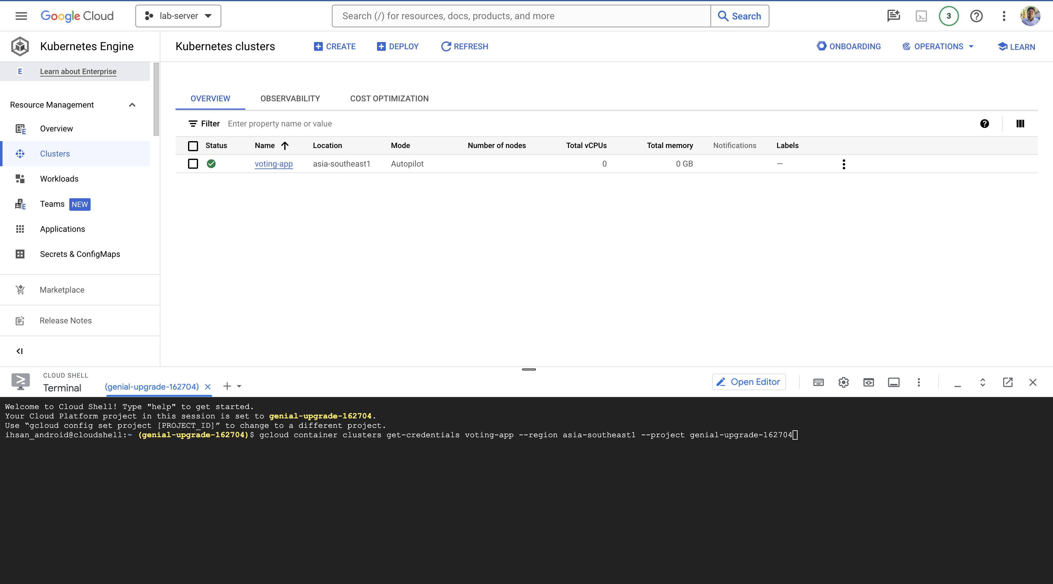 kubernetes command line