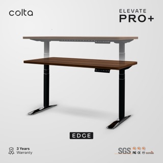 Meja Standing Desk Elektrik Dual Motor Rentang 62-125cm Top Kayu 120x60cm